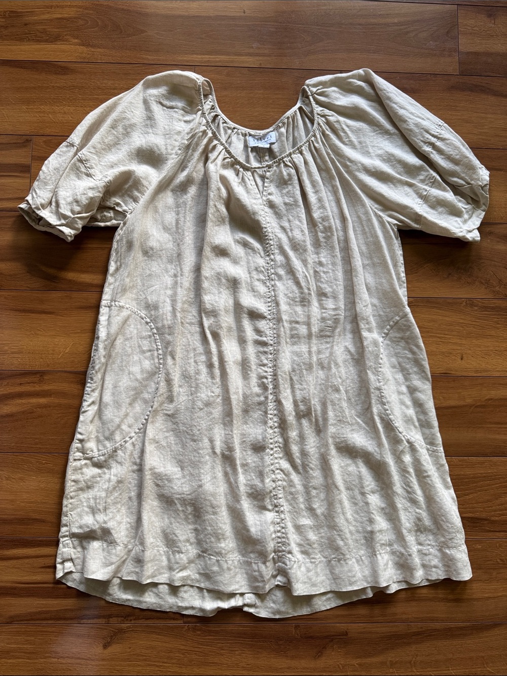 Velvet Graham Spencer Tan Linen Dress L